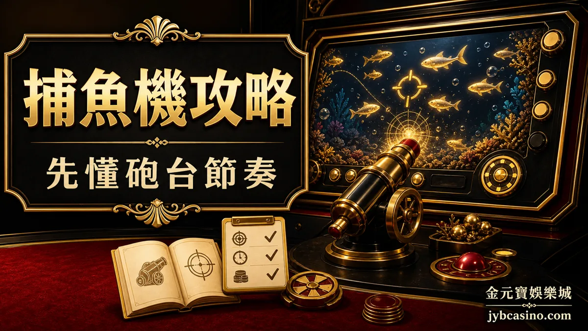 TU娛樂城線上捕魚機攻略示意圖，呈現砲台、魚群分數與預算節奏檢查